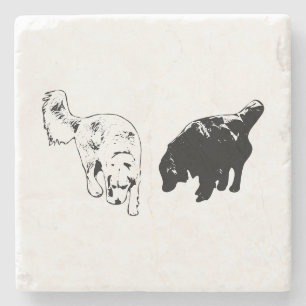 Porta-copo De Pedra Enxofre da Mesa posterior — Retriever Duo