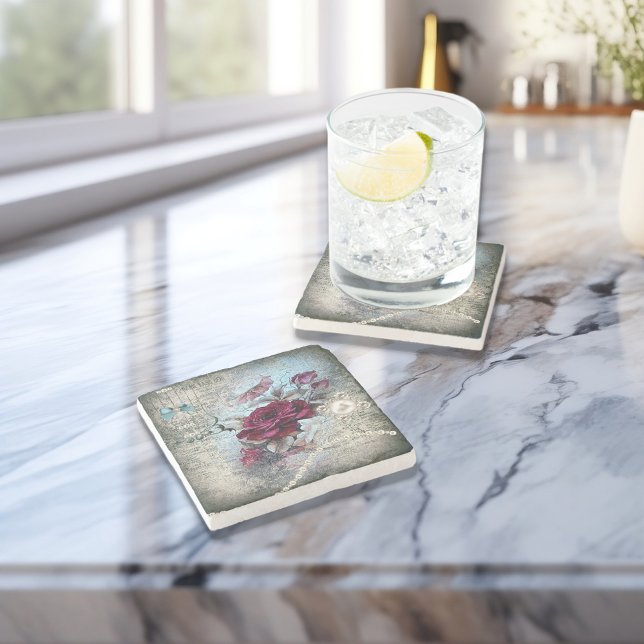 Porta-copo De Pedra Ephemera Rosa vitoriana (Criador carregado)