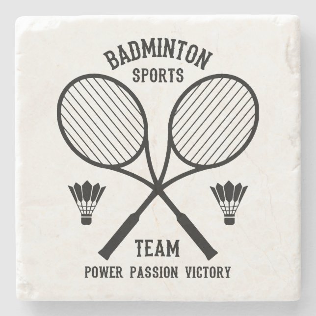 Porta-copo De Pedra Equipe de Esportes de Badminton (Frente)