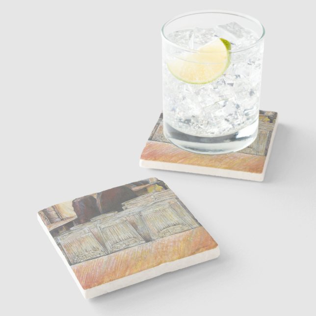 Porta-copo De Pedra Equivalente Luminoso de Emoções Passivas (Lateral)