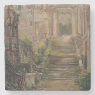 Porta-copo De Pedra Escadas de Ruínas do Castelo de santo-Nuvem