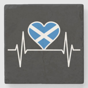 Porta-copo De Pedra Escócia - Scotland Flag Heartbeat