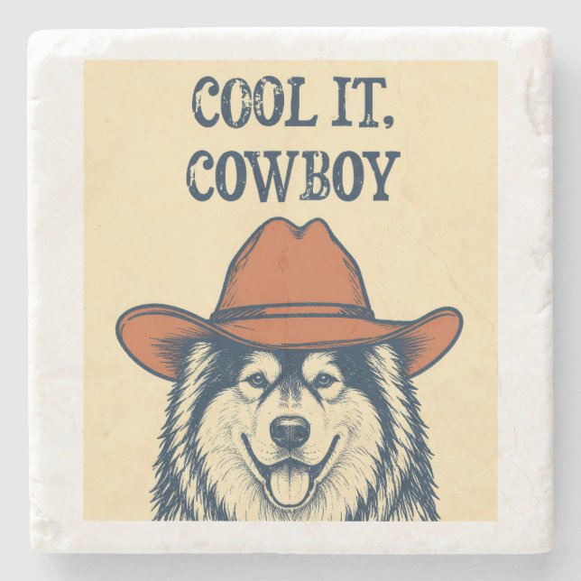 Porta-copo De Pedra "Esfrie, Cowboy" (Frente)