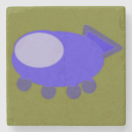 Porta-copo De Pedra Espaçamento Azul em Fundo Verde