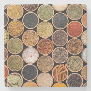 Porta-copo De Pedra Especiarias e ingredientes de comida
