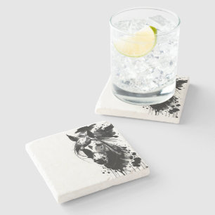 Porta-copo De Pedra Espírito 3 Preto e Branco