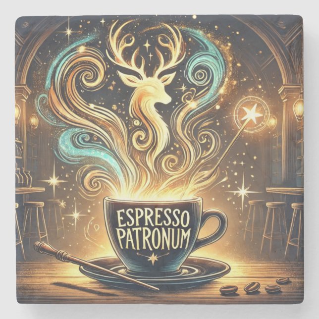 Porta-copo De Pedra Espresso Patronum (Frente)