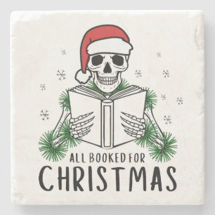 Porta-copo De Pedra Esqueleto Amante de Livros de Leitura de Natal Div
