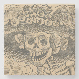 Porta-copo De Pedra Esqueleto De Câncer (Calavera Catrina) (Caveira El