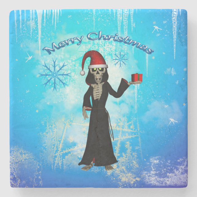 Porta-copo De Pedra Esqueleto engraçado (Frente)