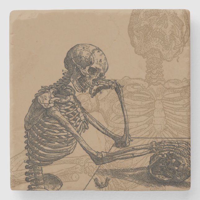 Porta-copo De Pedra Esqueletos e Morte (Frente)