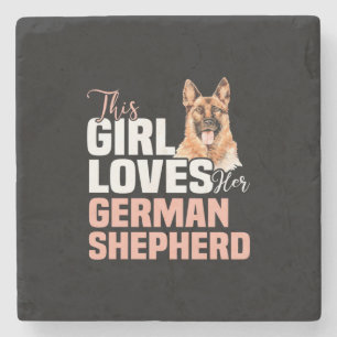Porta-copo De Pedra Esta Menina Ama O German shepherd