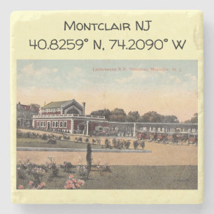 Porta-copo De Pedra Estação Lackawanna RR, Montclair NJ Vintage