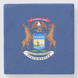 Porta-copo De Pedra Estado da bandeira de Michigan