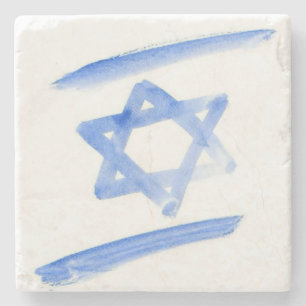 Porta-copo De Pedra Estado da porta copos de Bandeira de Israel