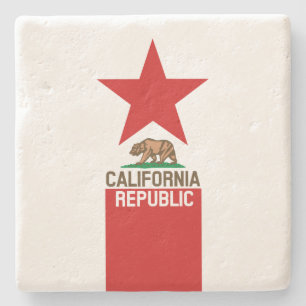 Porta-copo De Pedra Estado da República da CALIFÓRNIA - Estrela
