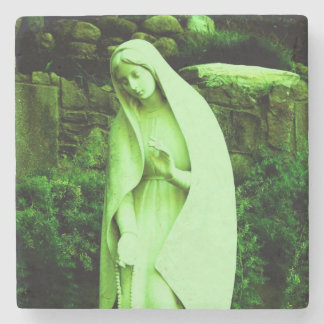 Porta-copo De Pedra Estátua da Virgem Maria Rosa
