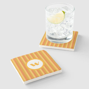 Porta-copo De Pedra Estilo-Campo Laranja Monograma Raspado