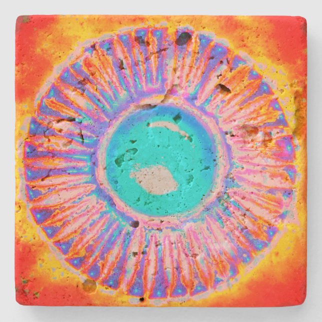 Porta-copo De Pedra Estilo design de arte de Porta copos (Frente)