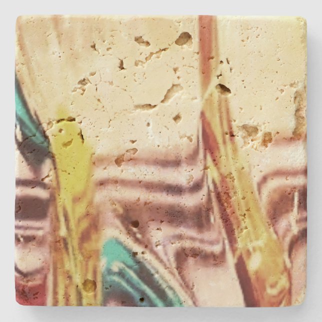 Porta-copo De Pedra Estilo design de arte de Porta copos (Frente)