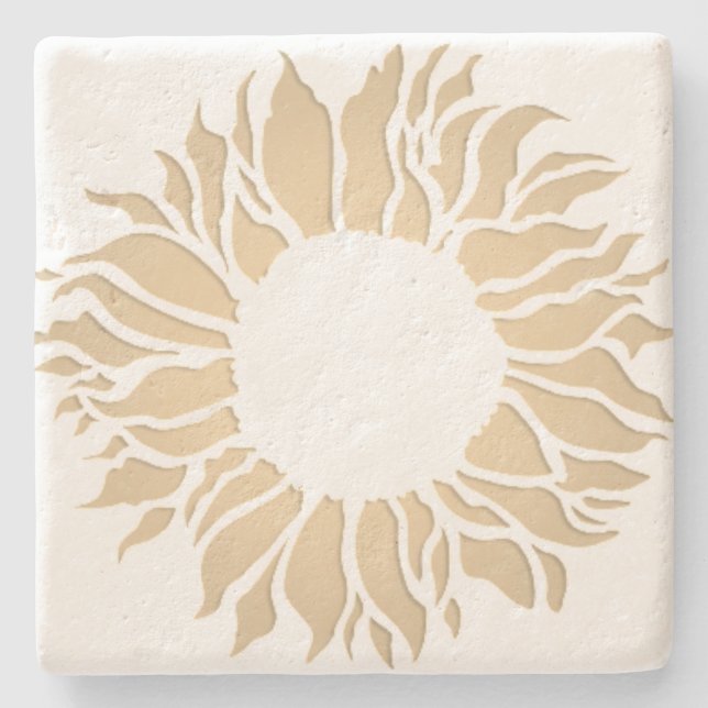 Porta-copo De Pedra Estilo design de arte de Porta copos (Frente)