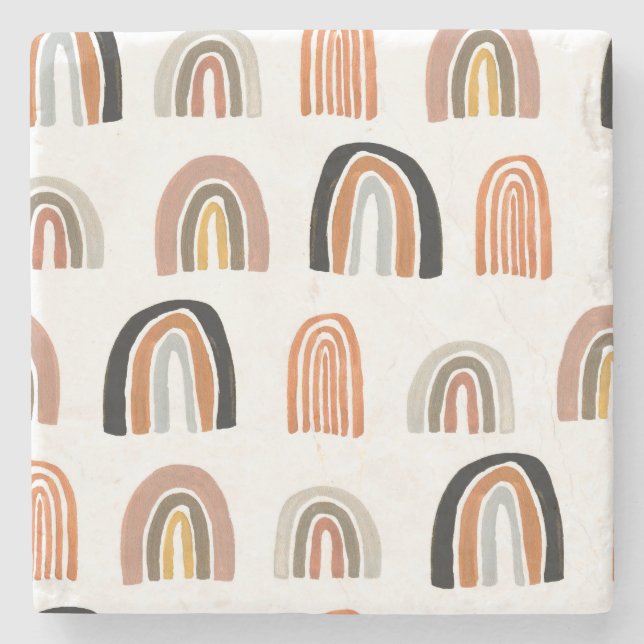 Porta-copo De Pedra Estilo Simples Pastel Rainbow Kids (Frente)