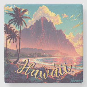 Porta-copo De Pedra Estilo Vintage Viagem Honolulu Médio Havaiano - Pa