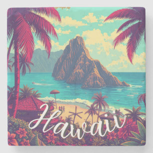 Porta-copo De Pedra Estilo Vintage Viagem Honolulu Médio Havaiano - Pa