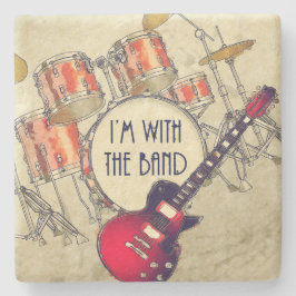 Porta-copo De Pedra Estou com a Banda Stone Coaster
