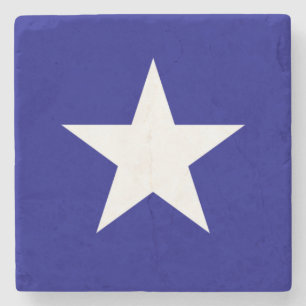 Porta-copo De Pedra Estrela Bonnie do branco da bandeira azul