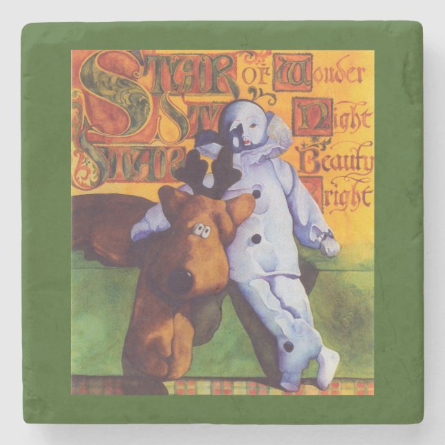 Porta-copo De Pedra ESTRELA DE Porta copos Marble Marble WONDER / Verd (Frente)