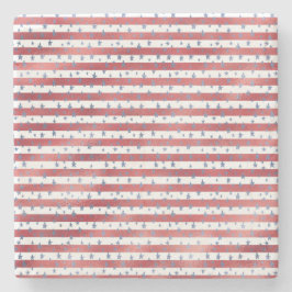 Porta-copo De Pedra Estrelas Strips Vermelho Azul Branco