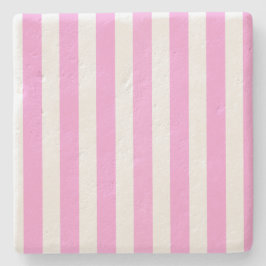 Porta-copo De Pedra Estrias doces brancas e rosadas