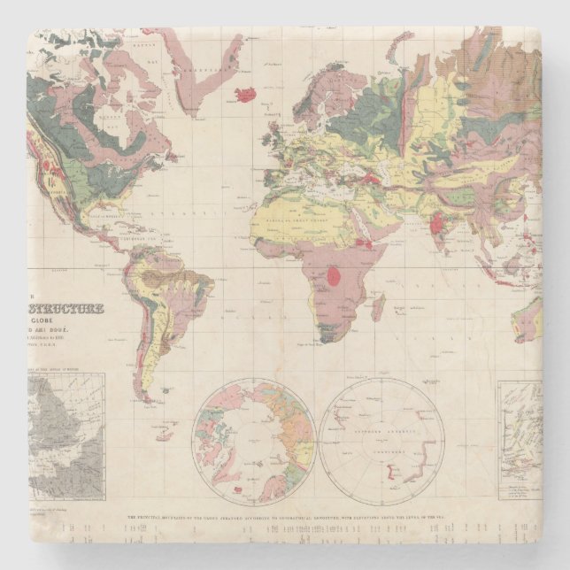 Porta-copo De Pedra Estrutura Geological do globo (Frente)