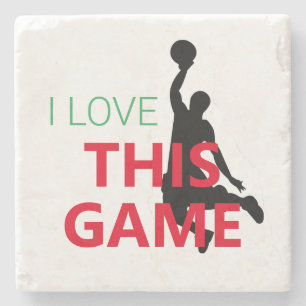 Porta-copo De Pedra Eu adoro jogo de basquete