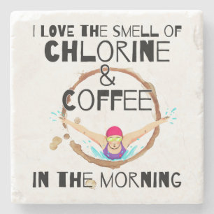 Porta-copo De Pedra Eu adoro o cheiro de cloro e café.w