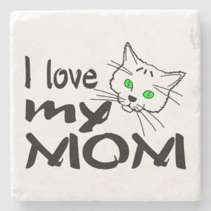 Porta-copo De Pedra Eu Amo Minha Mãe