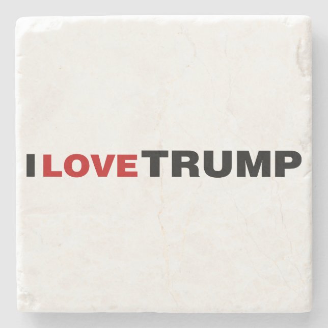 Porta-copo De Pedra Eu Amo Trump (Frente)