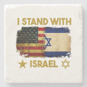 Porta-copo De Pedra Eu Apoio a Camiseta de Israel Eu Apoio a Israel Am