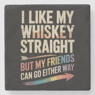 Porta-copo De Pedra Eu Gosto de Meu Whisky Puro Mas Meus Amigos LGBTQ