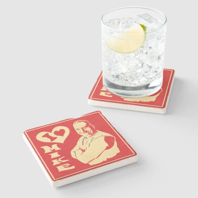 Porta-copo De Pedra "Eu gosto de Mike" Coster (Lateral)