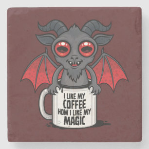 Porta-copo De Pedra Eu Gosto do Meu Café Como Eu Gosto da Minha Magia