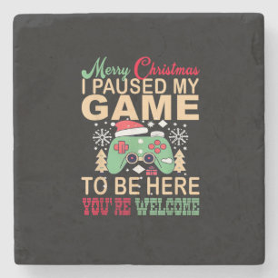 Porta-copo De Pedra Eu pausei meu jogo para estar aqui no Natal
