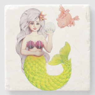Porta-copo De Pedra Eu Preferencialmente ser uma Sereia!