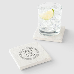 Porta-copo De Pedra Eu vim, mim vi, mim conquistei "Veni, Vidi, Vici "