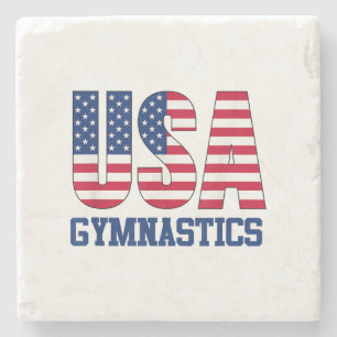Porta-copo De Pedra EUA com American Flag Gymnastics Sports