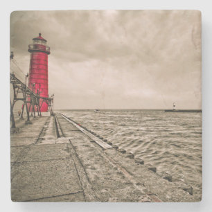 Porta-copo De Pedra EUA, Michigan, Farol de Grand Haven