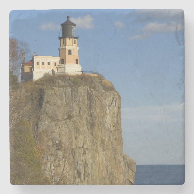 Porta-copo De Pedra EUA, Minnesota. Farol Split Rock no Lago (Frente)