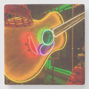 Porta-copo De Pedra EUA, Texas, Austin. Guitarra Neon em Blackmail