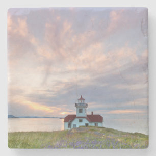 Porta-copo De Pedra EUA, Washington, Ilhas San Juan. Pôr do sol